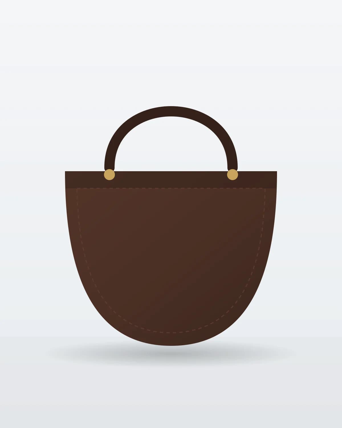 Half-moon Shoulder Bag in Chocolate — illustration