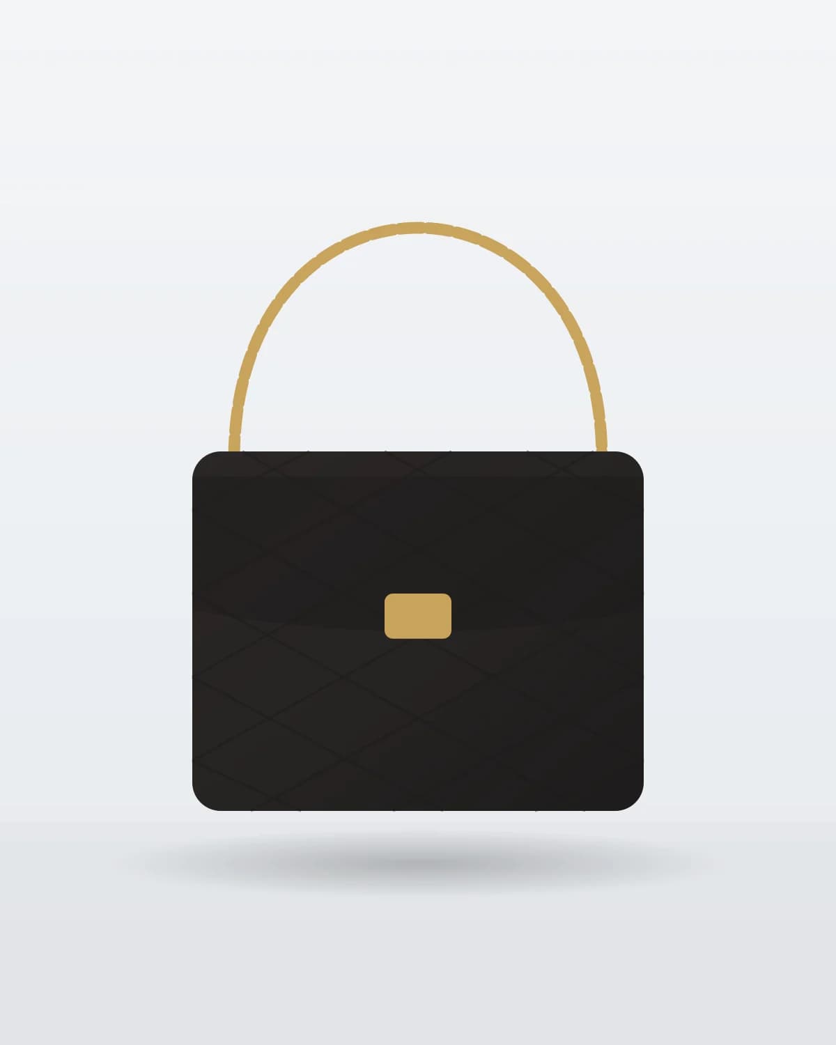 Quilted Chain Bag in Black — illustration